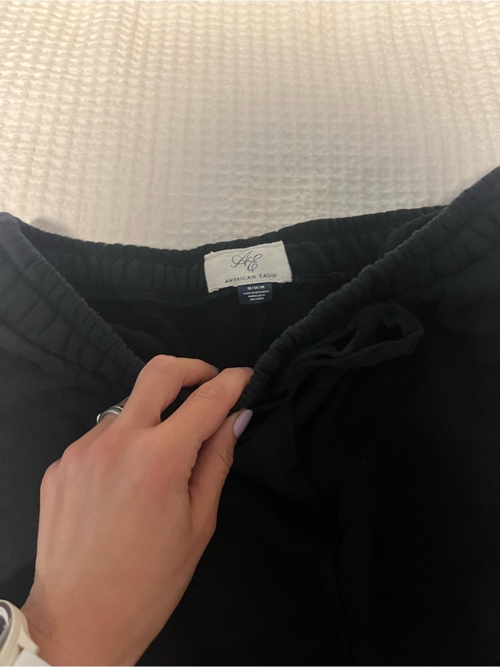 American Eagle Black Drawstring Jogger Sweatpants